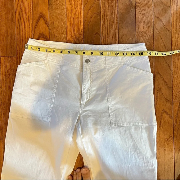 Express Jeans Women Bootcut Flare White Pants 7/8 Stretch Cotton Casual Preppy - Picture 15 of 17